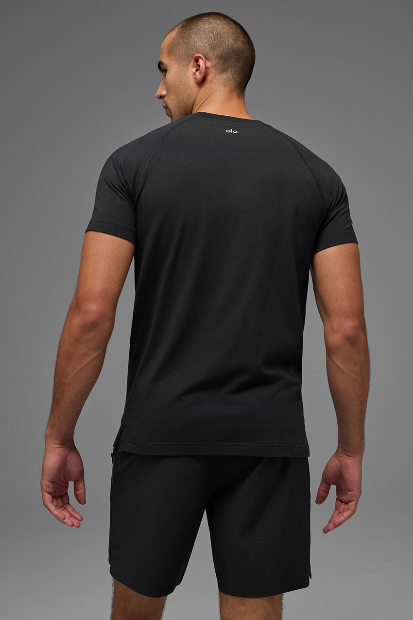 ALO Vapor Crewneck Short Sleeve - Black