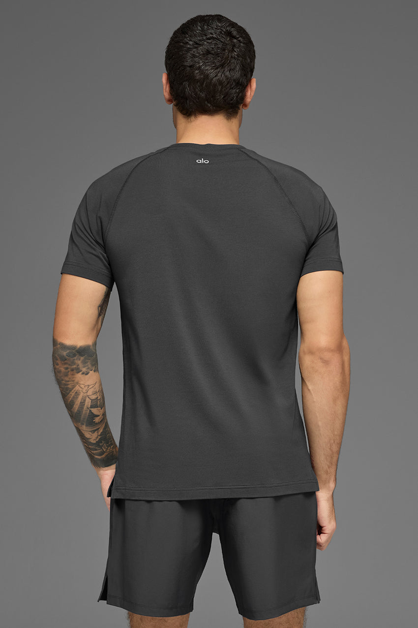 ALO Vapor Crewneck Short Sleeve - Anthracite