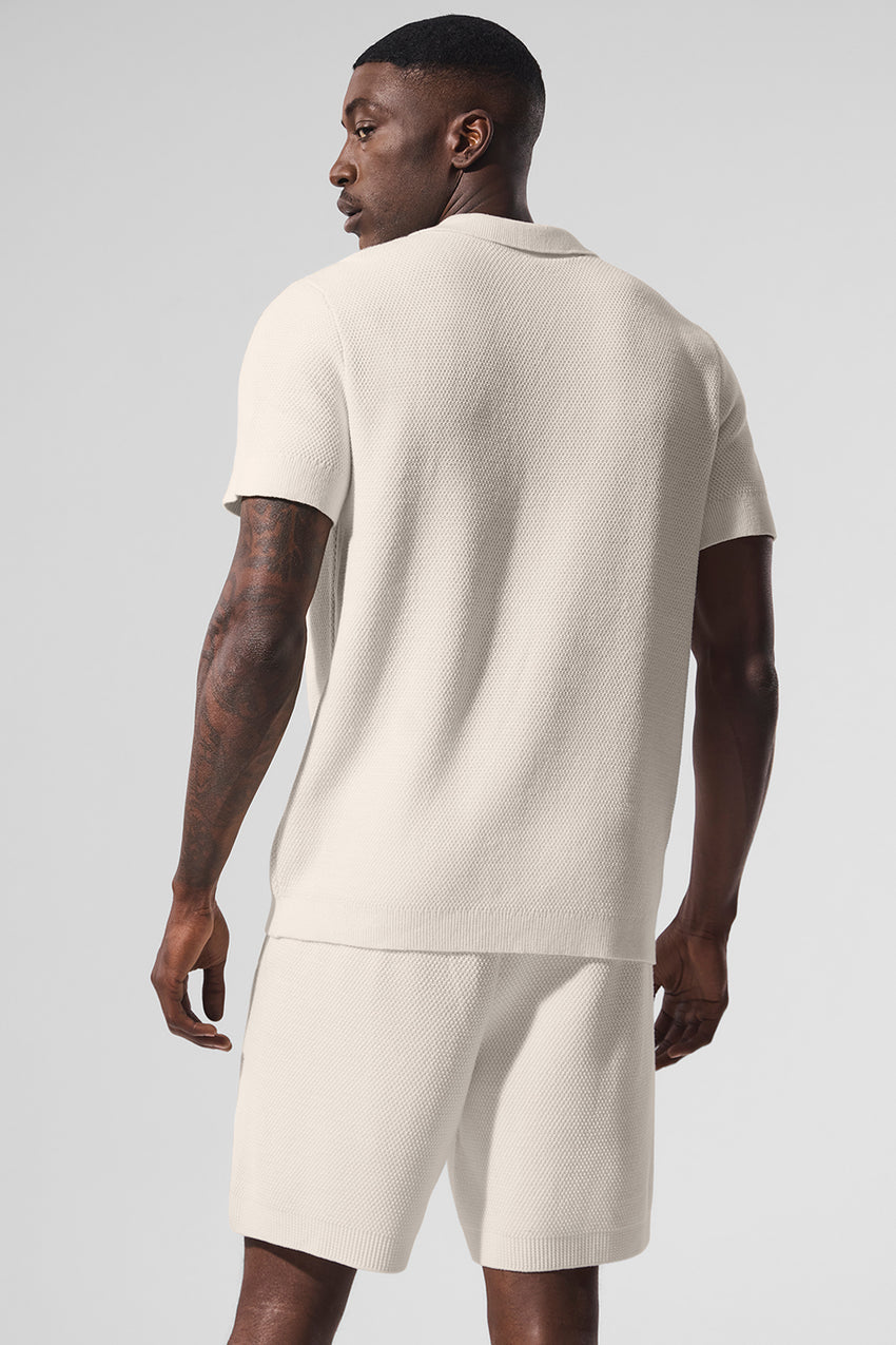 Sports Club Sweater Knit Polo - Ivory