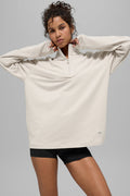 Double Take Long Sleeve 1/4 Zip - Bone
