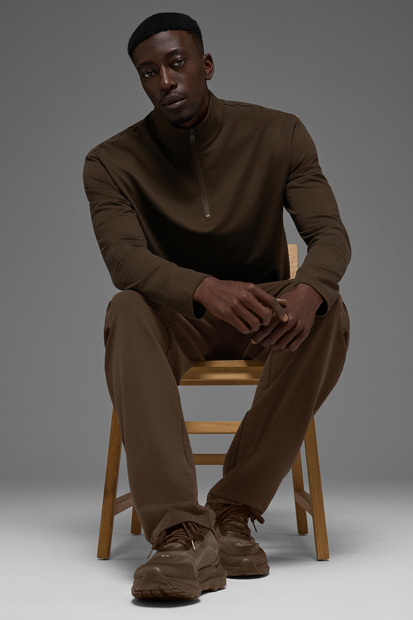 Double Take Long Sleeve 1/4 Zip - Espresso