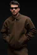 Cotton Canvas Coaches Jacket - Espresso