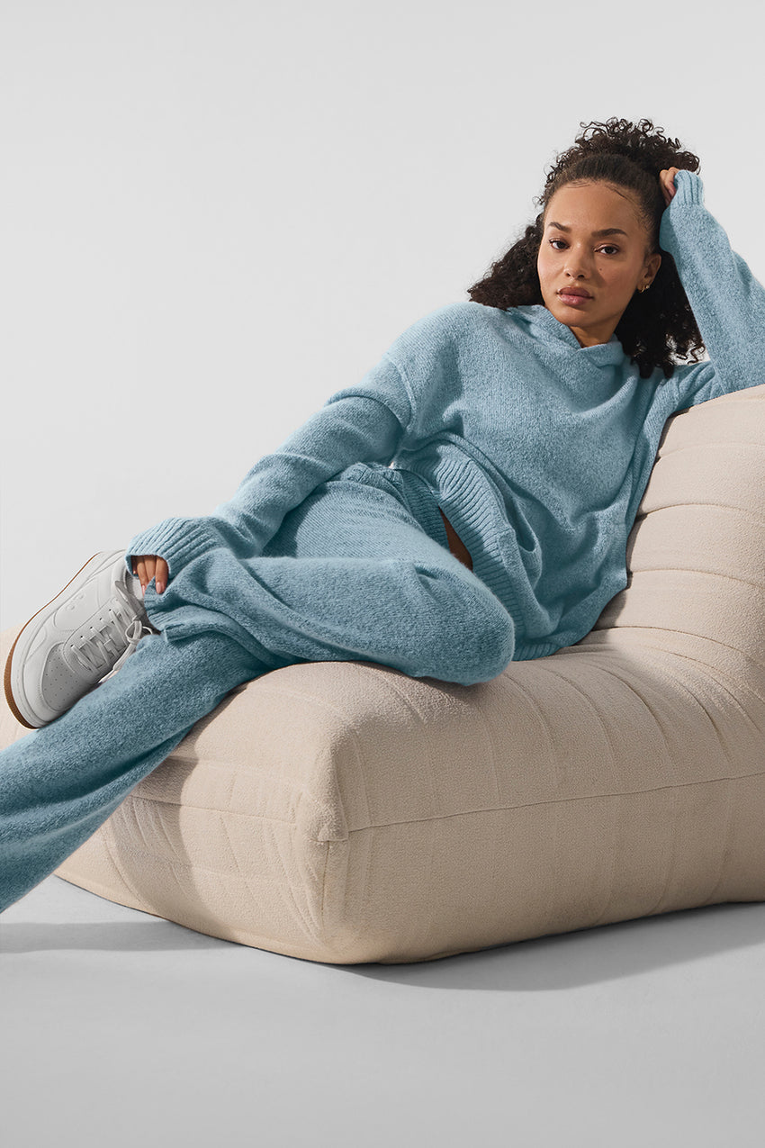 Wool Cashmere New Class Sweatpant - Celestial Blue Granite Heather