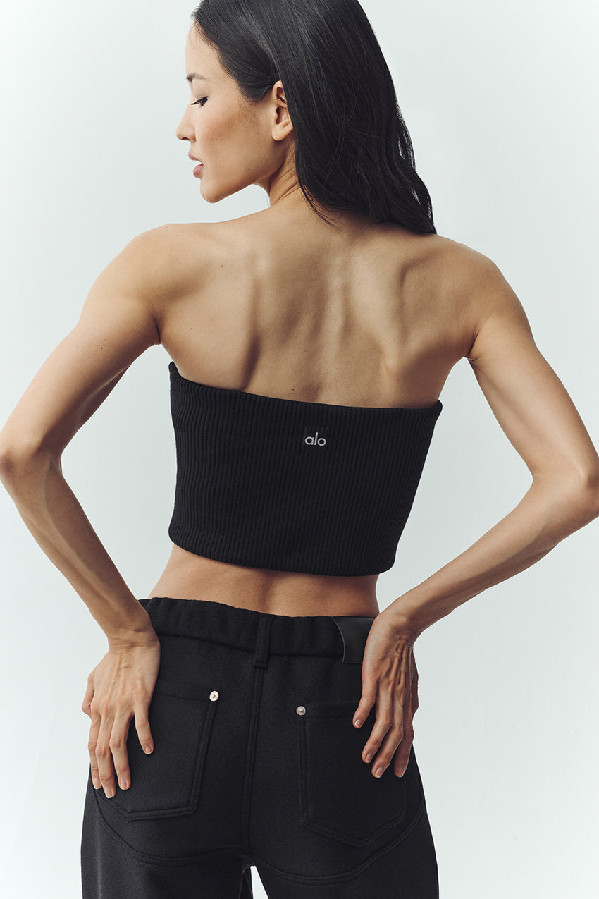 Wool Blend Nightcap Corset Top - Black