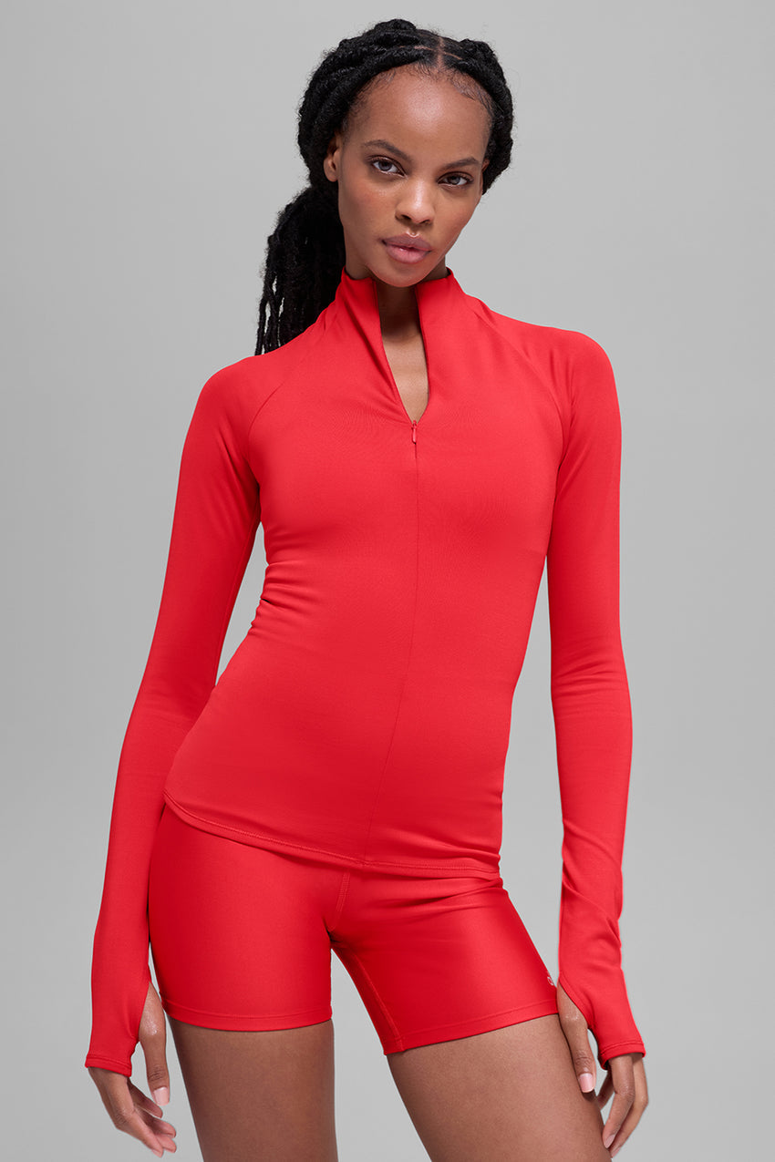 Airlift Winter Warm 1/4 Zip Long Sleeve - Bright Red