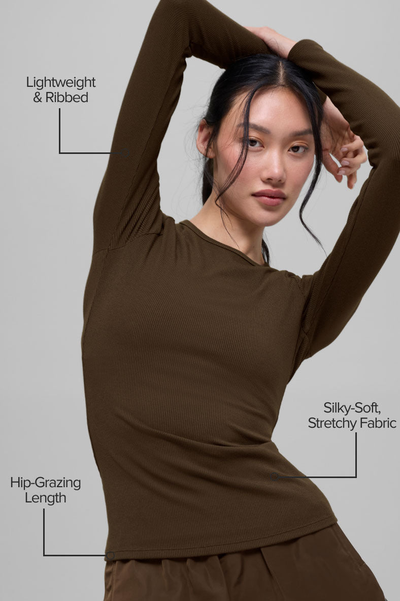 Ribbed Modal Long Sleeve - Espresso