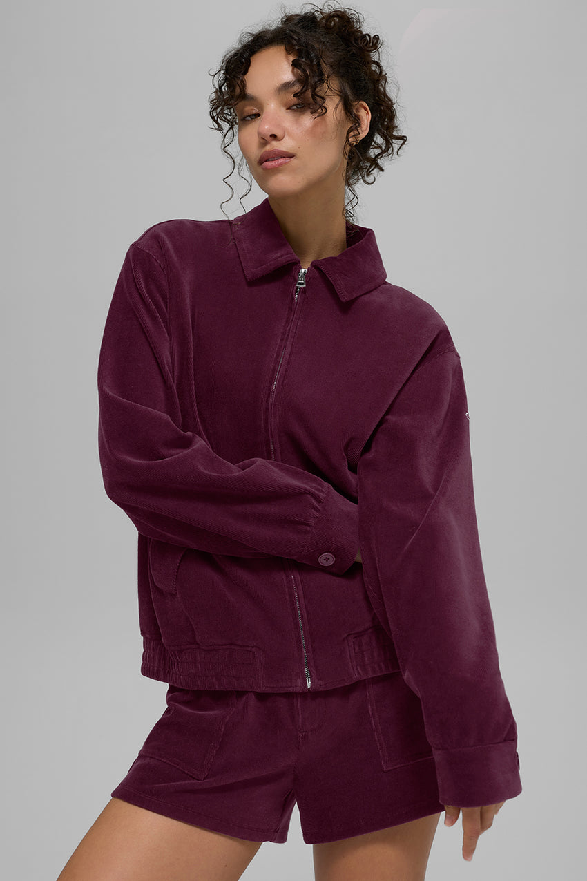 Micro Corduroy On Duty Jacket - Burgundy