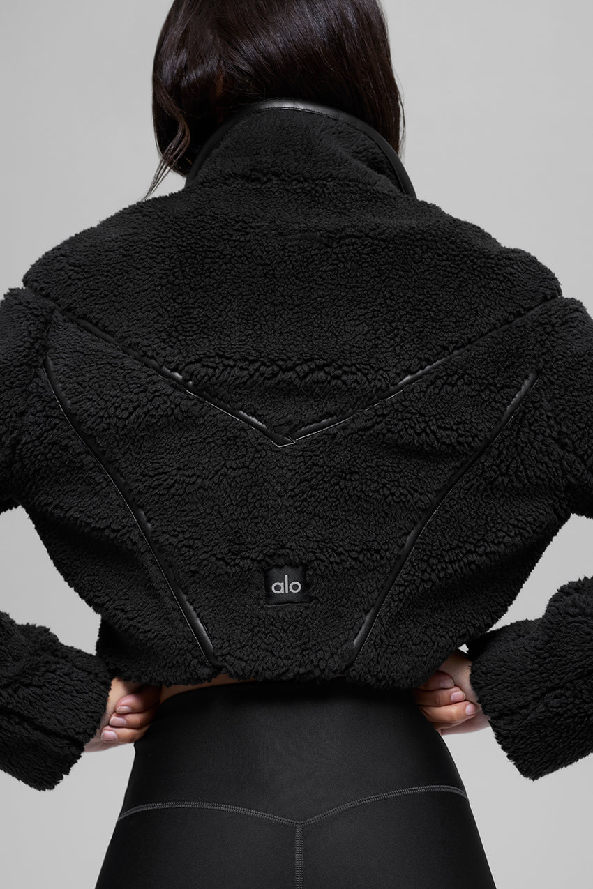 Sherpa Cropped Slope Side Jacket - Black