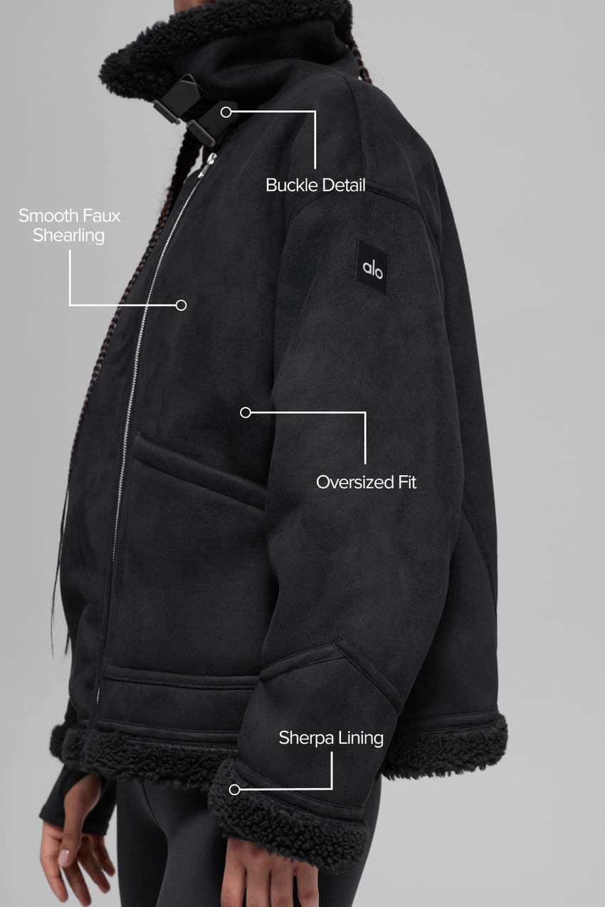 Faux Shearling Grand Jacket - Black