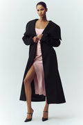 Wool Blend Nightfall Long Coat - Black