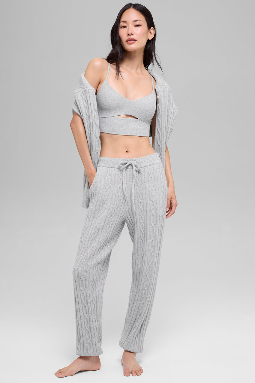 Cable Knit Winter Bliss Pant - Athletic Heather Grey