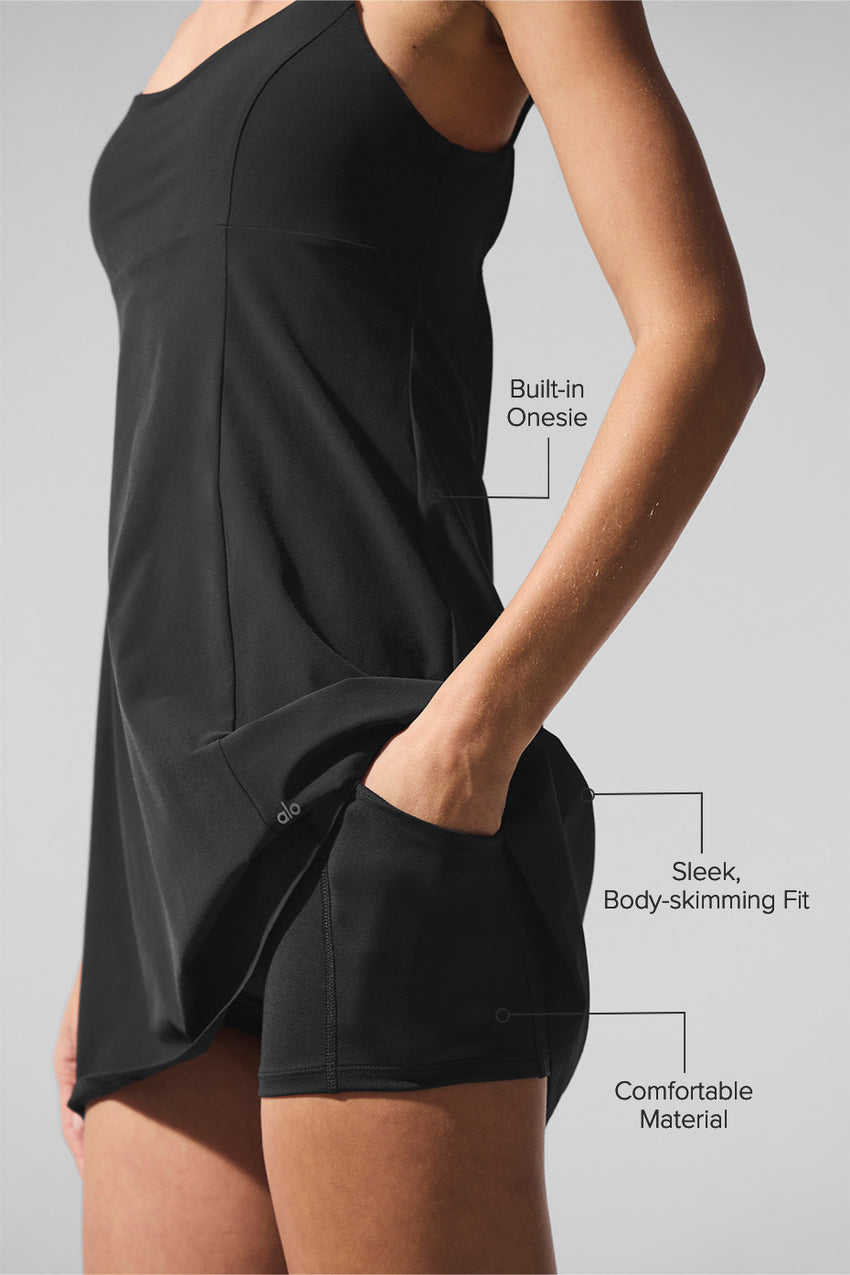 Breezy Tennis Dress - Black