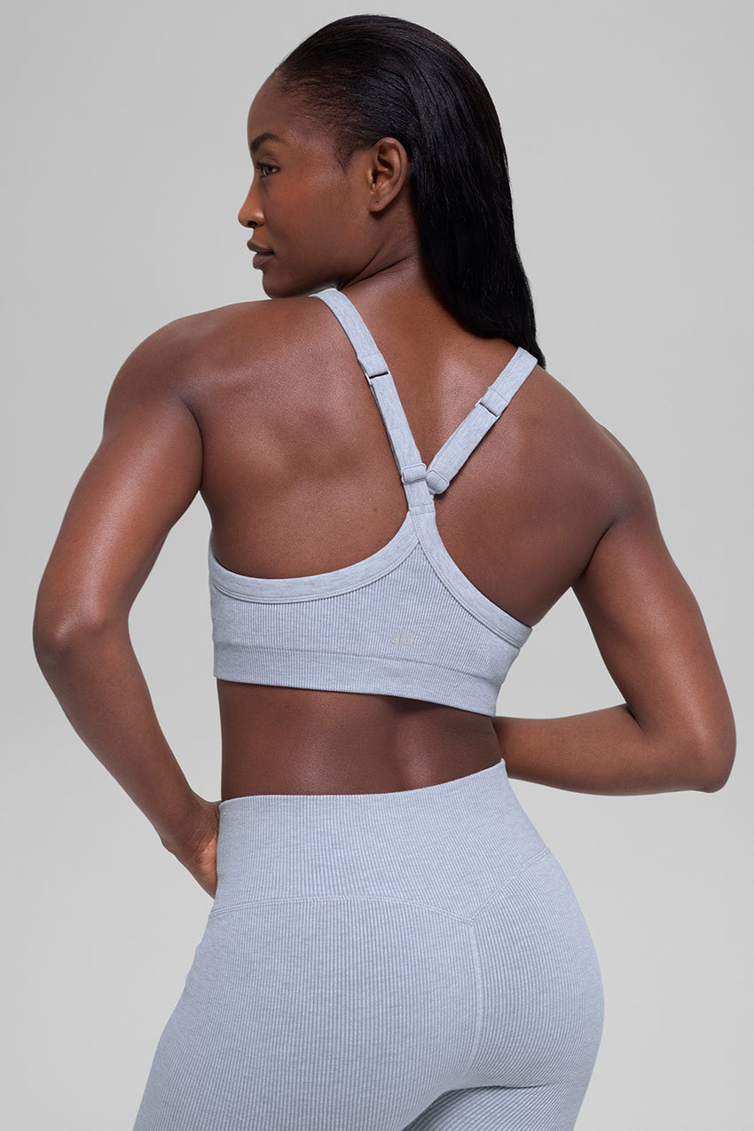 Seamless Two Tone Rib Bra - Winter Frost Heather